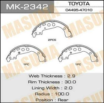 Masuma MK-2342 Bremsbackensatz MK2342: Kaufen Sie zu einem guten Preis in Polen bei 2407.PL!