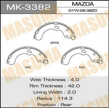 Masuma MK-3382 Szczęki hamulcowe, zestaw MK3382: Dobra cena w Polsce na 2407.PL - Kup Teraz!