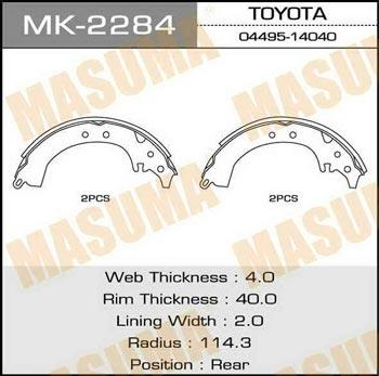 Masuma MK-2284 Brake shoe set MK2284: Buy near me in Poland at 2407.PL - Good price!