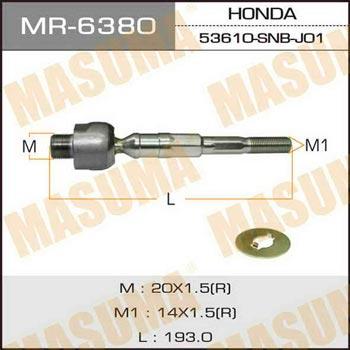 Masuma MR-6380 Inner Tie Rod MR6380: Buy near me in Poland at 2407.PL - Good price!