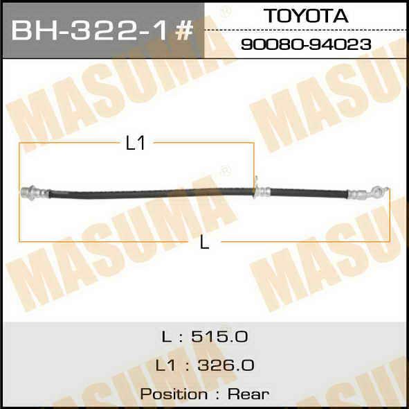 Masuma BH-322-1 Brake Hose BH3221: Buy near me in Poland at 2407.PL - Good price!