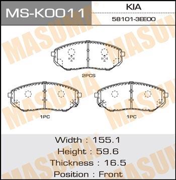Masuma MS-K0011 Brake shoe set MSK0011: Buy near me in Poland at 2407.PL - Good price!