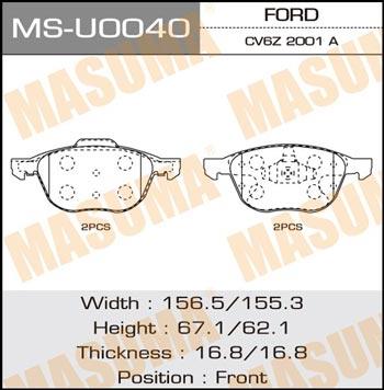 Masuma MS-U0040 Bremsbackensatz MSU0040: Kaufen Sie zu einem guten Preis in Polen bei 2407.PL!