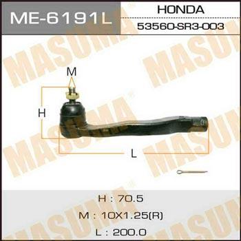 Masuma ME-6191L Tie rod end left ME6191L: Buy near me in Poland at 2407.PL - Good price!