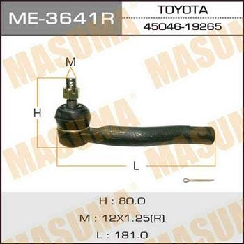 Masuma ME-3641R Tie rod end right ME3641R: Buy near me in Poland at 2407.PL - Good price!