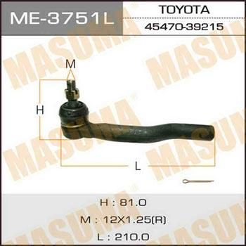 Masuma ME-3751L Tie rod end left ME3751L: Buy near me in Poland at 2407.PL - Good price!