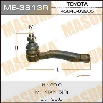 Masuma ME-3813R Tie rod end right ME3813R: Buy near me in Poland at 2407.PL - Good price!