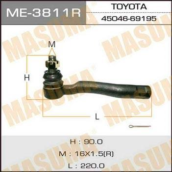 Masuma ME-3811R Tie rod end right ME3811R: Buy near me in Poland at 2407.PL - Good price!