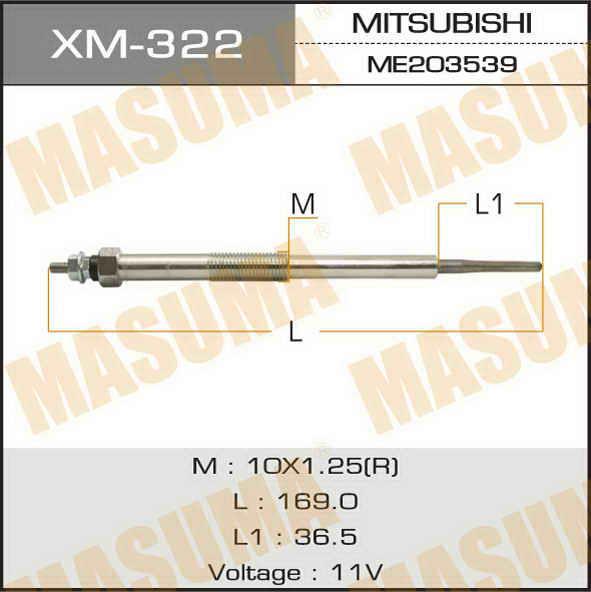 Masuma XM-322 Glow plug XM322: Buy near me in Poland at 2407.PL - Good price!