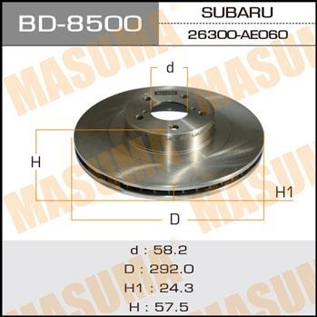 Masuma BD-8500 Тормозной диск передний вентилируемый BD8500: Отличная цена - Купить в Польше на 2407.PL!