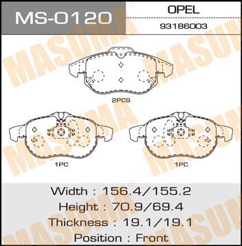 Masuma MS-0120 Bremsbackensatz MS0120: Kaufen Sie zu einem guten Preis in Polen bei 2407.PL!