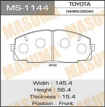 Masuma MS-1144 Brake shoe set MS1144: Buy near me in Poland at 2407.PL - Good price!