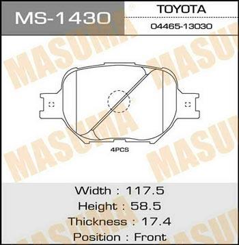 Masuma MS-1430 Brake shoe set MS1430: Buy near me in Poland at 2407.PL - Good price!
