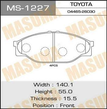 Masuma MS-1227 Brake shoe set MS1227: Buy near me in Poland at 2407.PL - Good price!