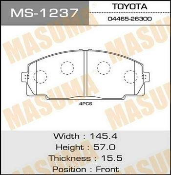 Masuma MS-1237 Brake shoe set MS1237: Buy near me in Poland at 2407.PL - Good price!