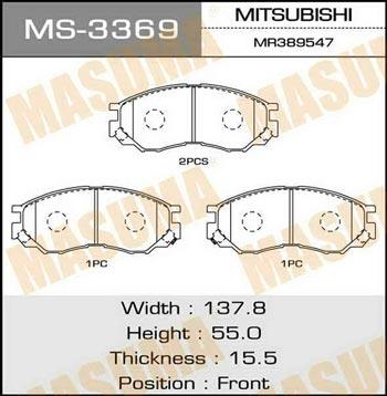 Masuma MS-3369 Brake shoe set MS3369: Buy near me in Poland at 2407.PL - Good price!