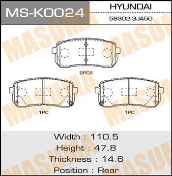 Masuma MS-K0024 Brake shoe set MSK0024: Buy near me at 2407.PL in Poland at an Affordable price!