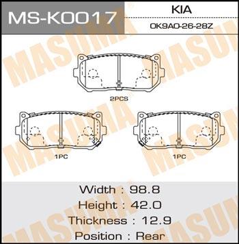 Masuma MS-K0017 Bremsbackensatz MSK0017: Kaufen Sie zu einem guten Preis in Polen bei 2407.PL!