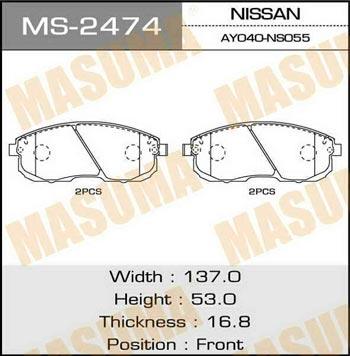 Masuma MS-2474 Bremsbackensatz MS2474: Kaufen Sie zu einem guten Preis in Polen bei 2407.PL!