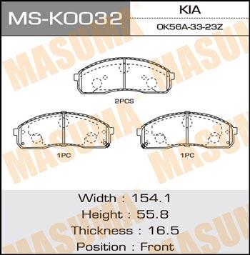 Masuma MS-K0032 Bremsbackensatz MSK0032: Kaufen Sie zu einem guten Preis in Polen bei 2407.PL!