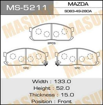 Masuma MS-5211 Brake shoe set MS5211: Buy near me in Poland at 2407.PL - Good price!
