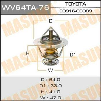 Masuma WV64TA-76 Thermostat, coolant WV64TA76: Buy near me in Poland at 2407.PL - Good price!