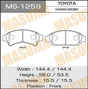 Masuma MS-1259 Bremsbackensatz MS1259: Kaufen Sie zu einem guten Preis in Polen bei 2407.PL!