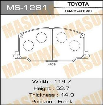 Masuma MS-1281 Bremsbackensatz MS1281: Kaufen Sie zu einem guten Preis in Polen bei 2407.PL!