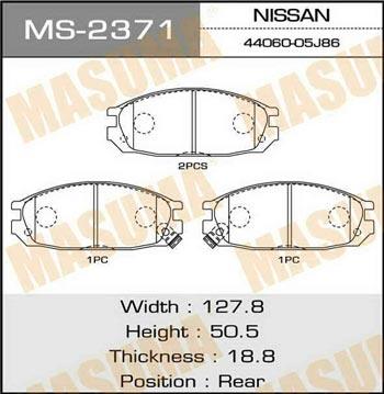Masuma MS-2371 Szczęki hamulcowe, zestaw MS2371: Dobra cena w Polsce na 2407.PL - Kup Teraz!