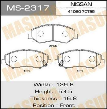 Masuma MS-2317 Bremsbackensatz MS2317: Kaufen Sie zu einem guten Preis in Polen bei 2407.PL!