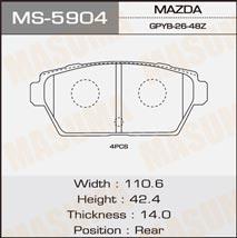 Masuma MS-5904 Brake shoe set MS5904: Buy near me in Poland at 2407.PL - Good price!