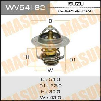 Masuma WV54I-82 Thermostat, coolant WV54I82: Buy near me in Poland at 2407.PL - Good price!