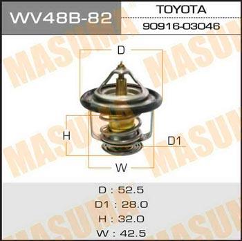 Masuma WV48B-82 Thermostat, coolant WV48B82: Buy near me at 2407.PL in Poland at an Affordable price!