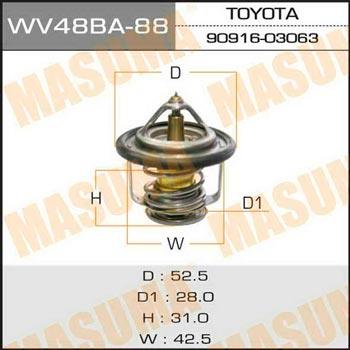 Masuma WV48BA-88 Thermostat, coolant WV48BA88: Buy near me at 2407.PL in Poland at an Affordable price!