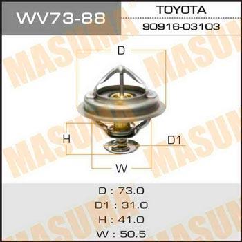 Masuma WV73-88 Thermostat, coolant WV7388: Buy near me in Poland at 2407.PL - Good price!