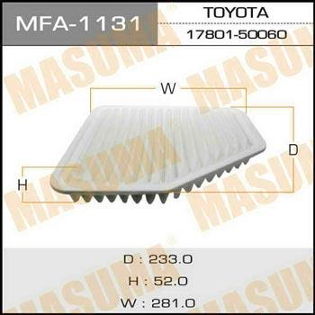 Masuma MFA-1131 Повітряний фільтр MFA1131: Приваблива ціна - Купити у Польщі на 2407.PL!