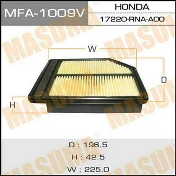Masuma MFA-1009 Air filter MFA1009: Buy near me at 2407.PL in Poland at an Affordable price!