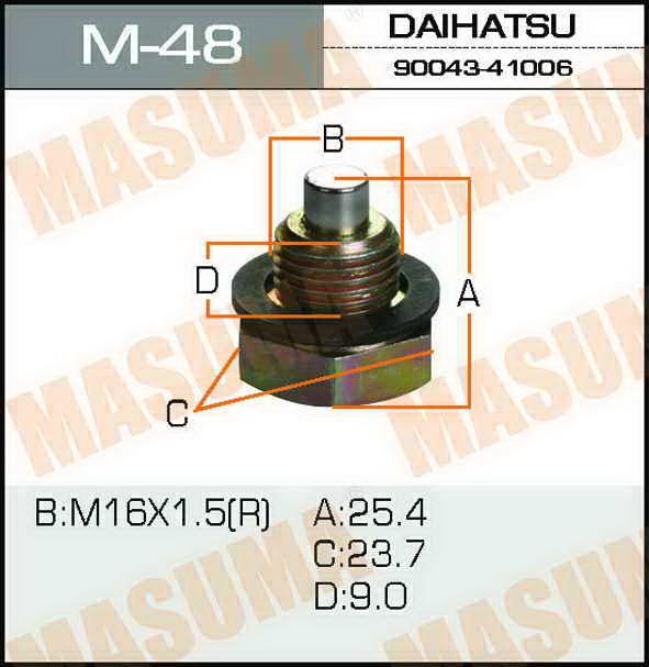 Masuma M-48 Пробка поддона M48: Отличная цена - Купить в Польше на 2407.PL!