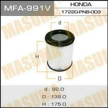 Masuma MFA-991 Воздушный фильтр MFA991: Отличная цена - Купить в Польше на 2407.PL!