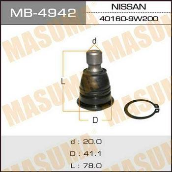Masuma MB-4942 Опора шаровая MB4942: Отличная цена - Купить в Польше на 2407.PL!