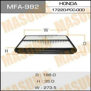 Masuma MFA-982 Filtr powietrza MFA982: Dobra cena w Polsce na 2407.PL - Kup Teraz!