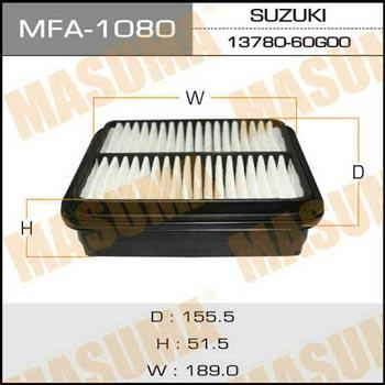Masuma MFA-1080 Воздушный фильтр MFA1080: Отличная цена - Купить в Польше на 2407.PL!