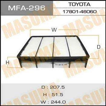 Masuma MFA-296 Air filter MFA296: Buy near me in Poland at 2407.PL - Good price!
