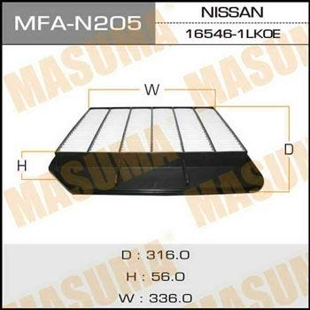 Masuma MFA-N205 Air filter MFAN205: Buy near me in Poland at 2407.PL - Good price!
