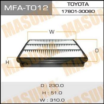 Masuma MFA-T012 Air filter MFAT012: Buy near me in Poland at 2407.PL - Good price!