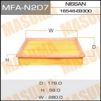 Masuma MFA-N207 Air filter MFAN207: Buy near me in Poland at 2407.PL - Good price!