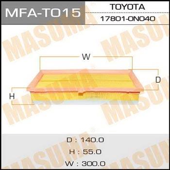 Masuma MFA-T015 Air filter MFAT015: Buy near me at 2407.PL in Poland at an Affordable price!