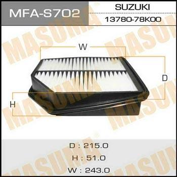 Masuma MFA-S702 Filtr powietrza MFAS702: Dobra cena w Polsce na 2407.PL - Kup Teraz!