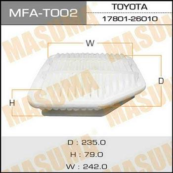 Masuma MFA-T002 Воздушный фильтр MFAT002: Отличная цена - Купить в Польше на 2407.PL!