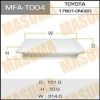Masuma MFA-T004 Воздушный фильтр MFAT004: Отличная цена - Купить в Польше на 2407.PL!